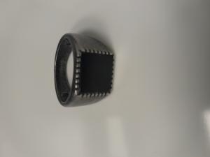 CS533/2024  SILVER MAN RING WITH BLACK  SQUARE